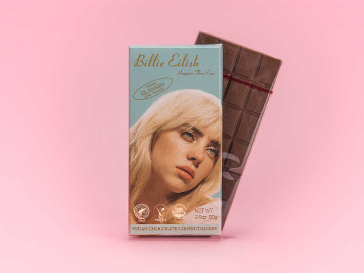 Veganschokolade iChoc produziert Billie Eilish Edition