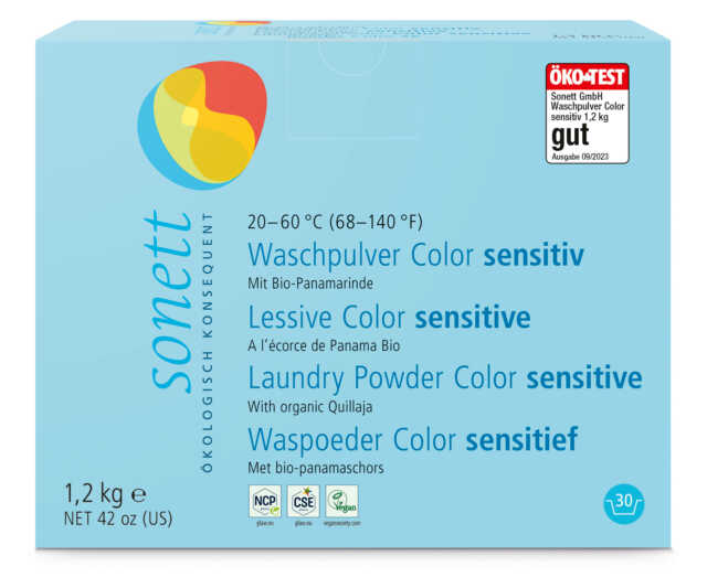 ÖKO-TEST „gut“ für Sonett Waschpulver Color sensitiv